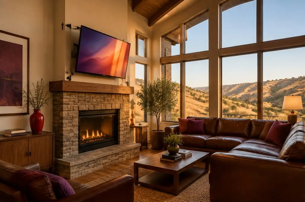 TV mounted in a typical Anaheim Hills home — TV Mounting Works Anaheim
