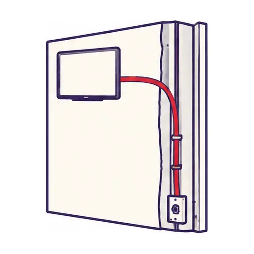 Schematic: a cable hidden inside the wall