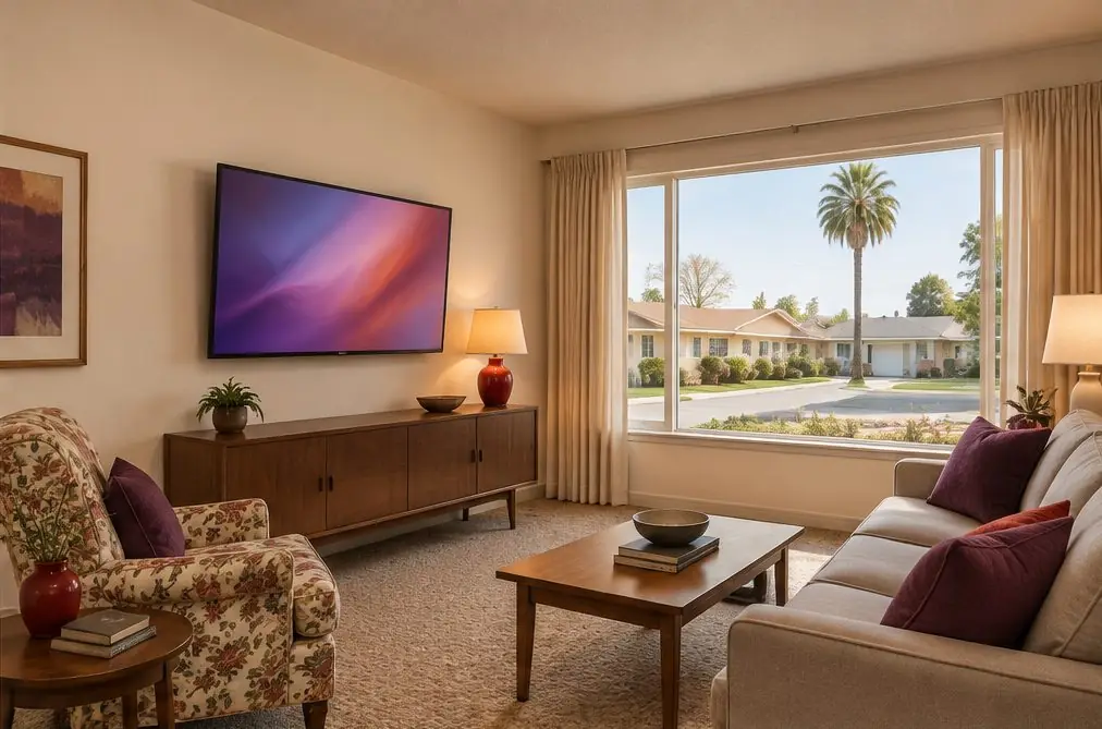 TV mounted in a typical West Anaheim home — TV Mounting Works Anaheim